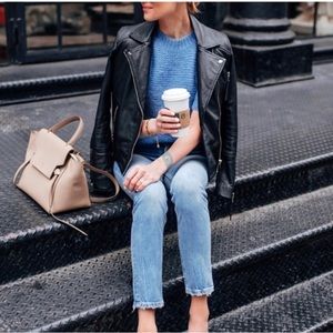 Annie Bing Short Sleeve Merino Blue Sweater S